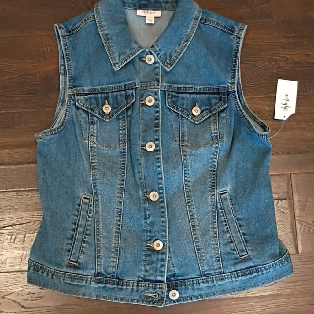 NWT Denim Vest Size Medium Grudge Indie - Picture 5 of 6